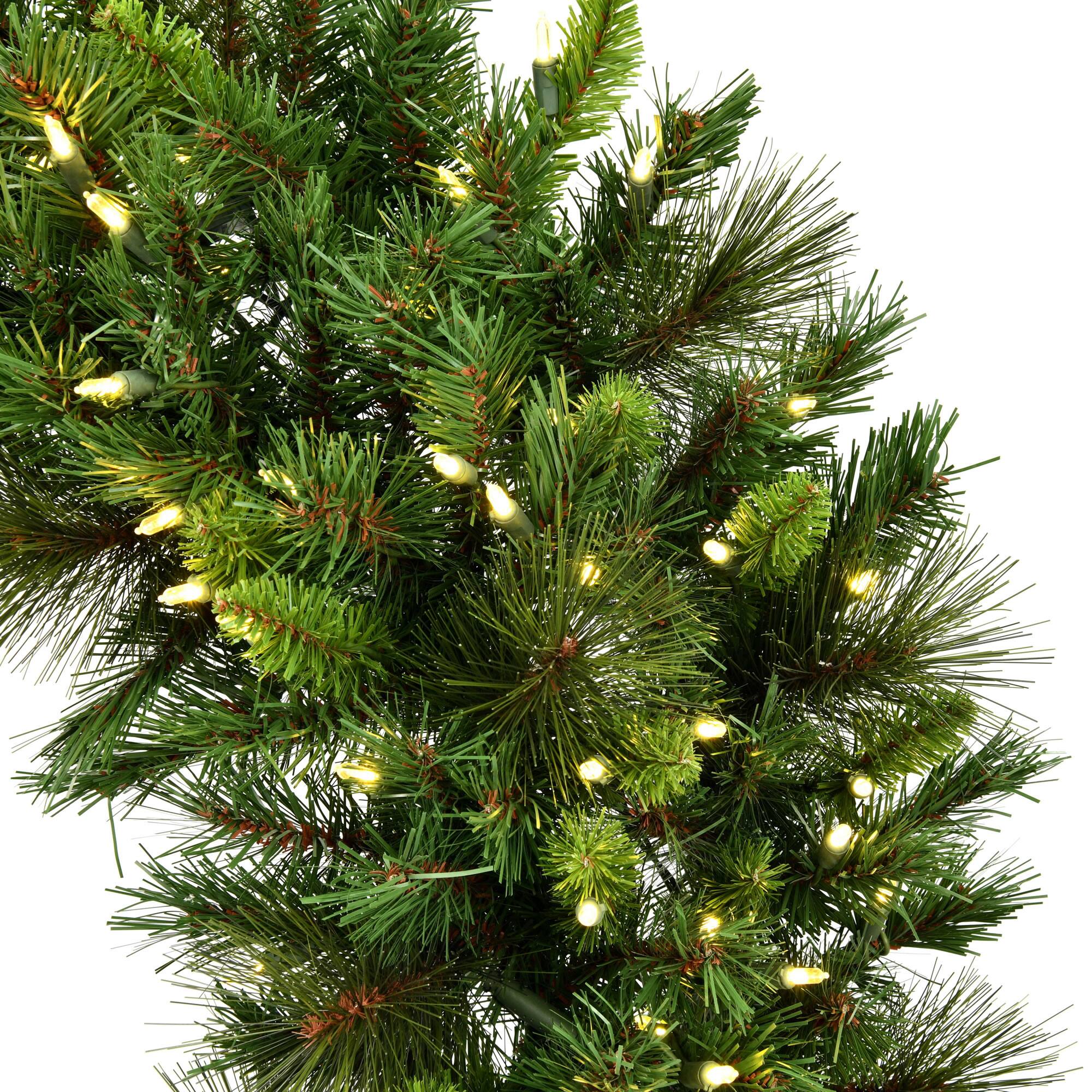 48" Bangor Mixed Pine Wreath, Warm White Dura-Lit® LED Mini Lights